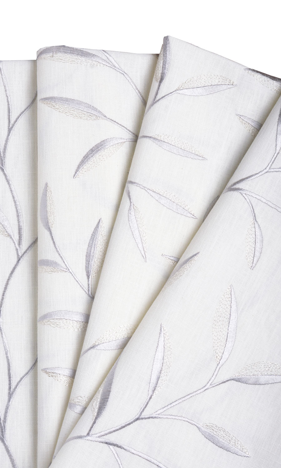 Floral Embroidery Fabric Material By the Yard (White/ Cream)