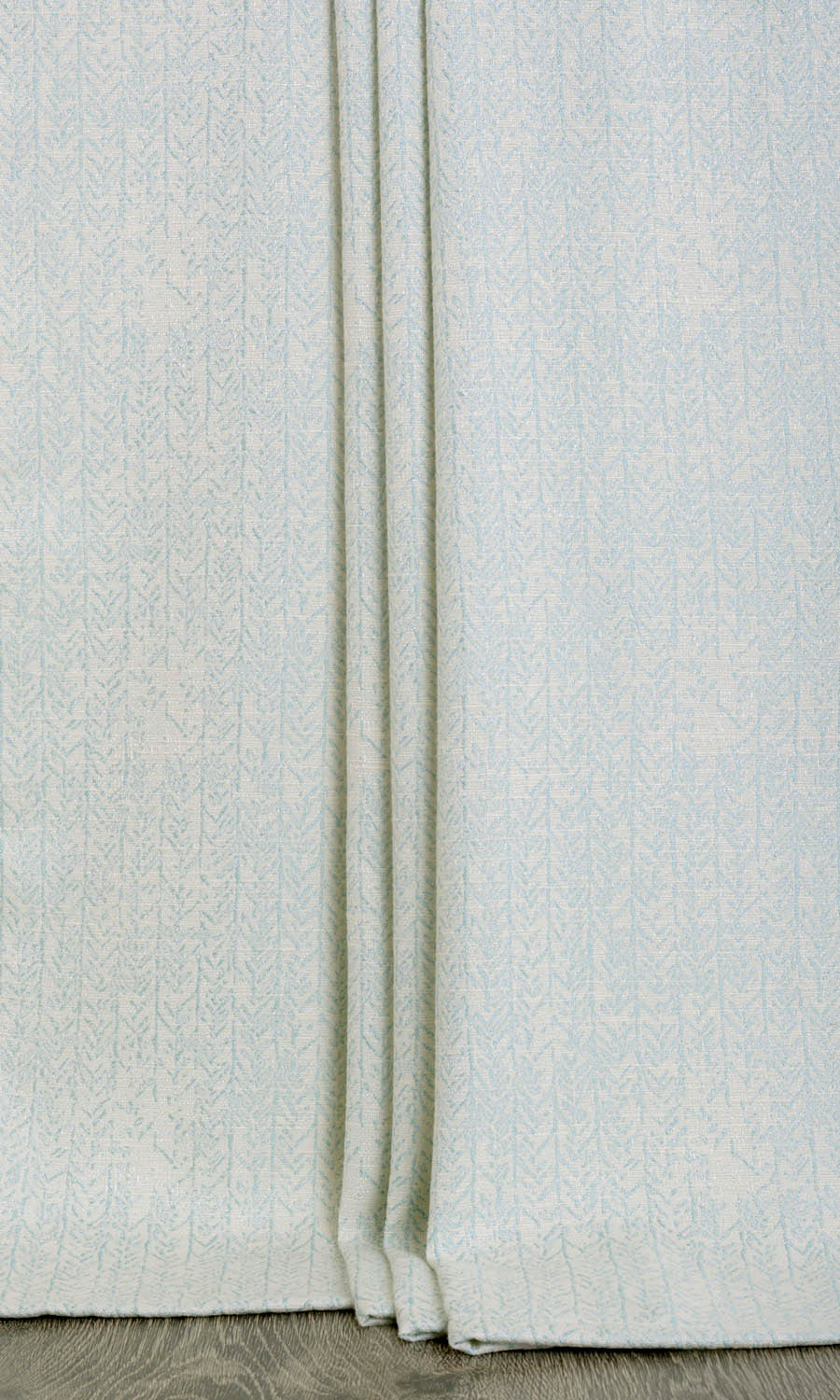 Herringbone Poly-Cotton Home Décor Fabric By the Yard (White/ Blue)