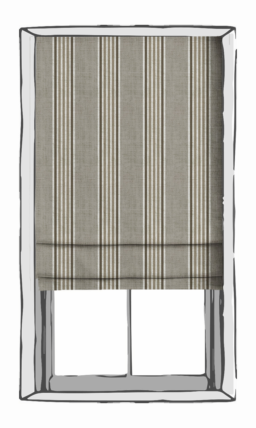 Modern Striped Free Fabric Material Sample (Tan/ Brown)