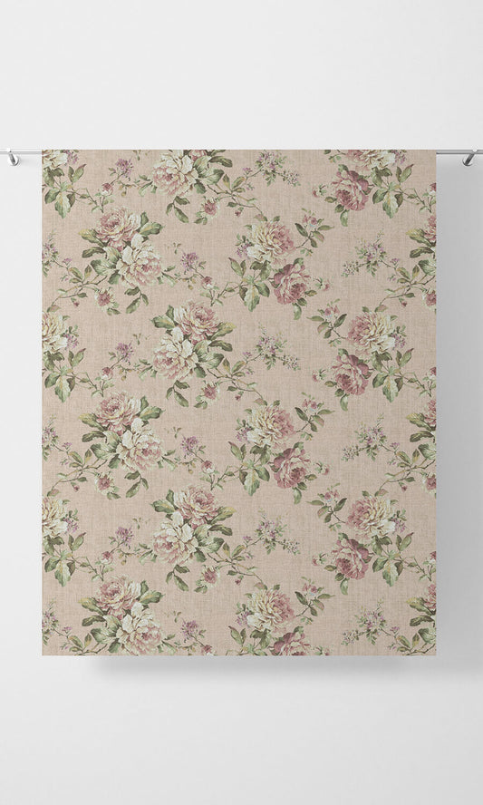 Classic Floral Print Home Décor Fabric By the Yard (Pink)