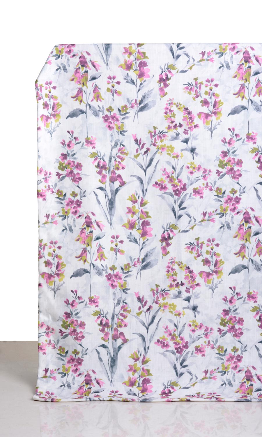 Floral Print Drapery for Living, Bedroom, Kitchen, Bathroom (Pink/ Grey)