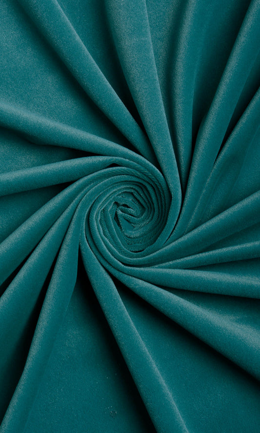 Velvet Home Décor Fabric By the Yard (Teal Blue/ Green)