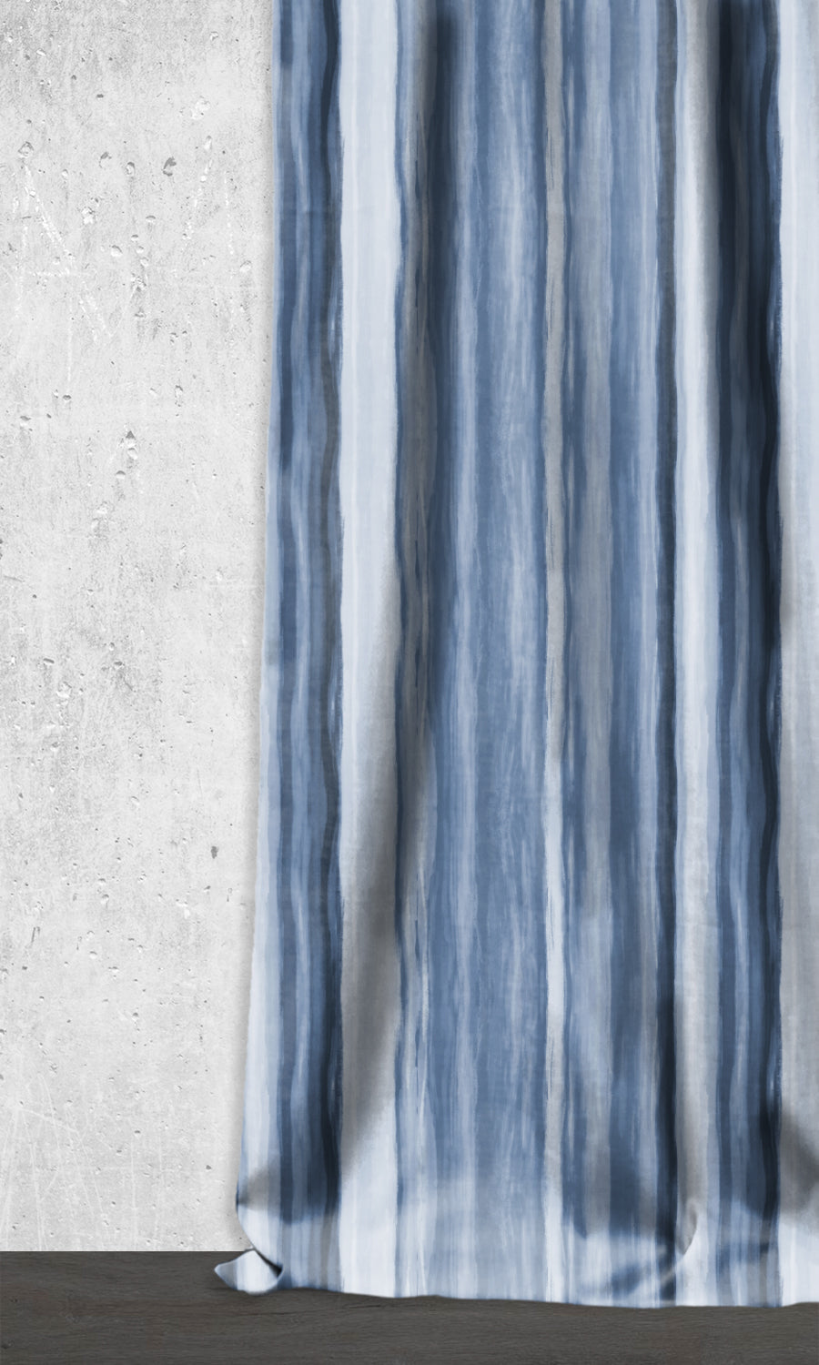 Modern Striped Window Treatments Fabric Sample (Cobalt/ Denim Blue)