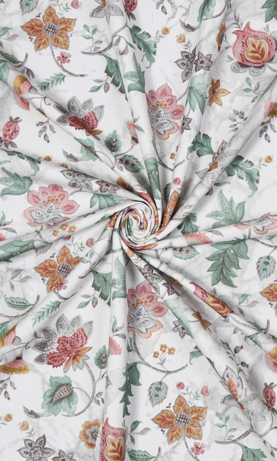 Floral Cotton Fabric Material By the Yard (Red/ Pink/ Green)