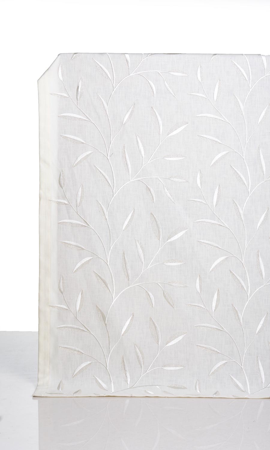 Floral Embroidery Window Treatments Fabric By the Yard (White/ Cream)