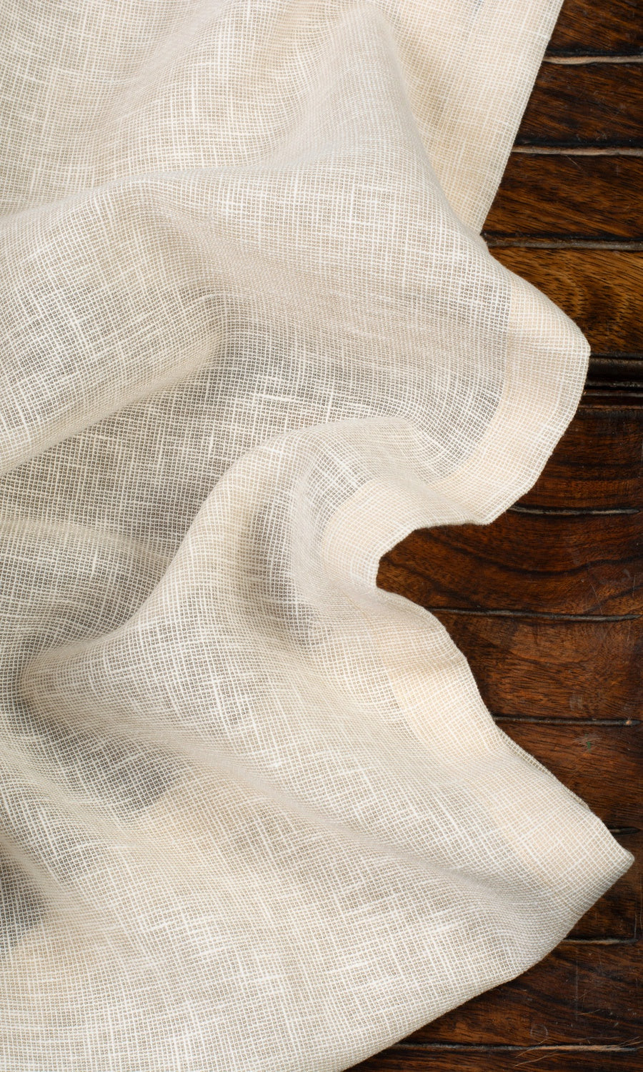 Plain Sheer Home Textile Fabric Material Sample (Beige)