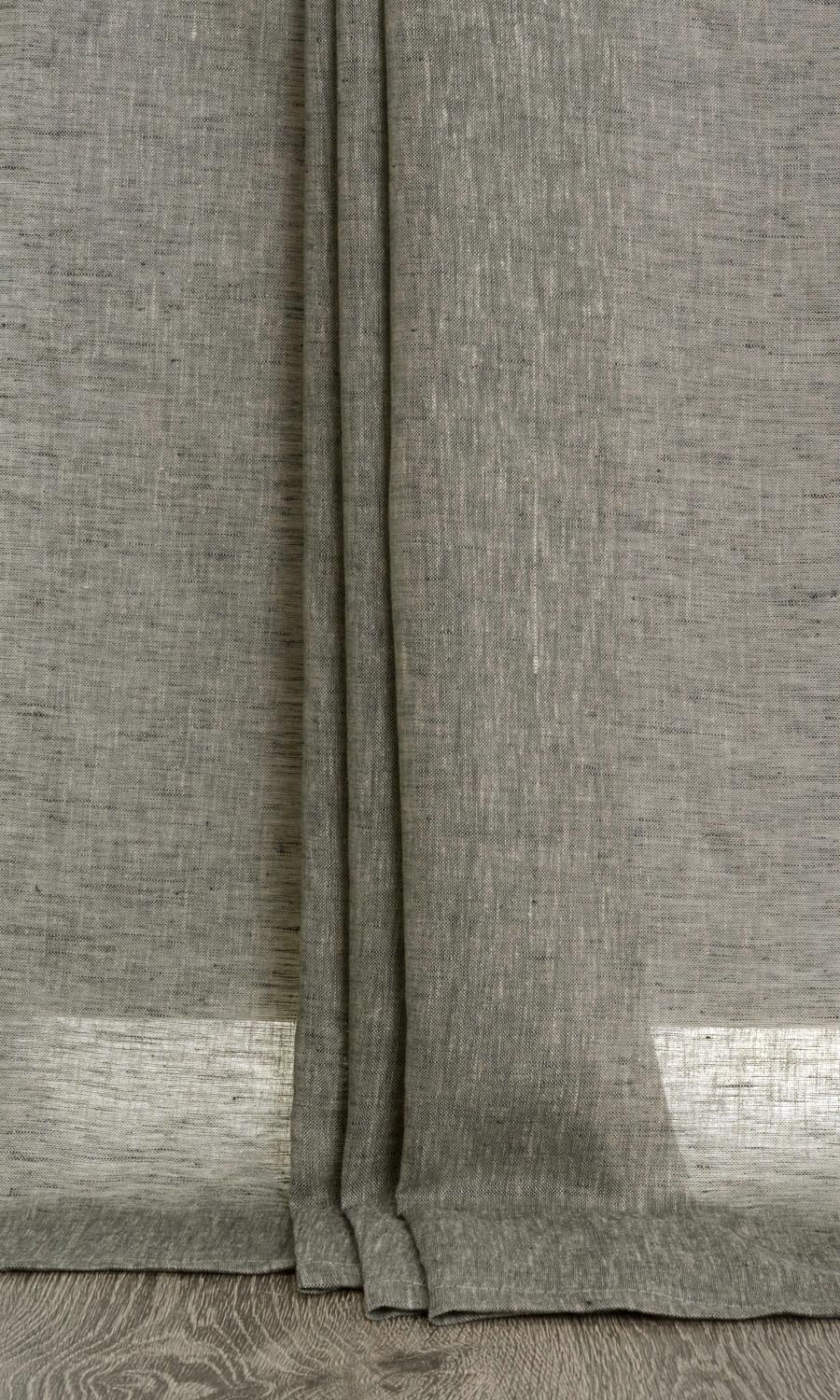 Sheer Linen Window Treatments Fabric Sample (Grey)