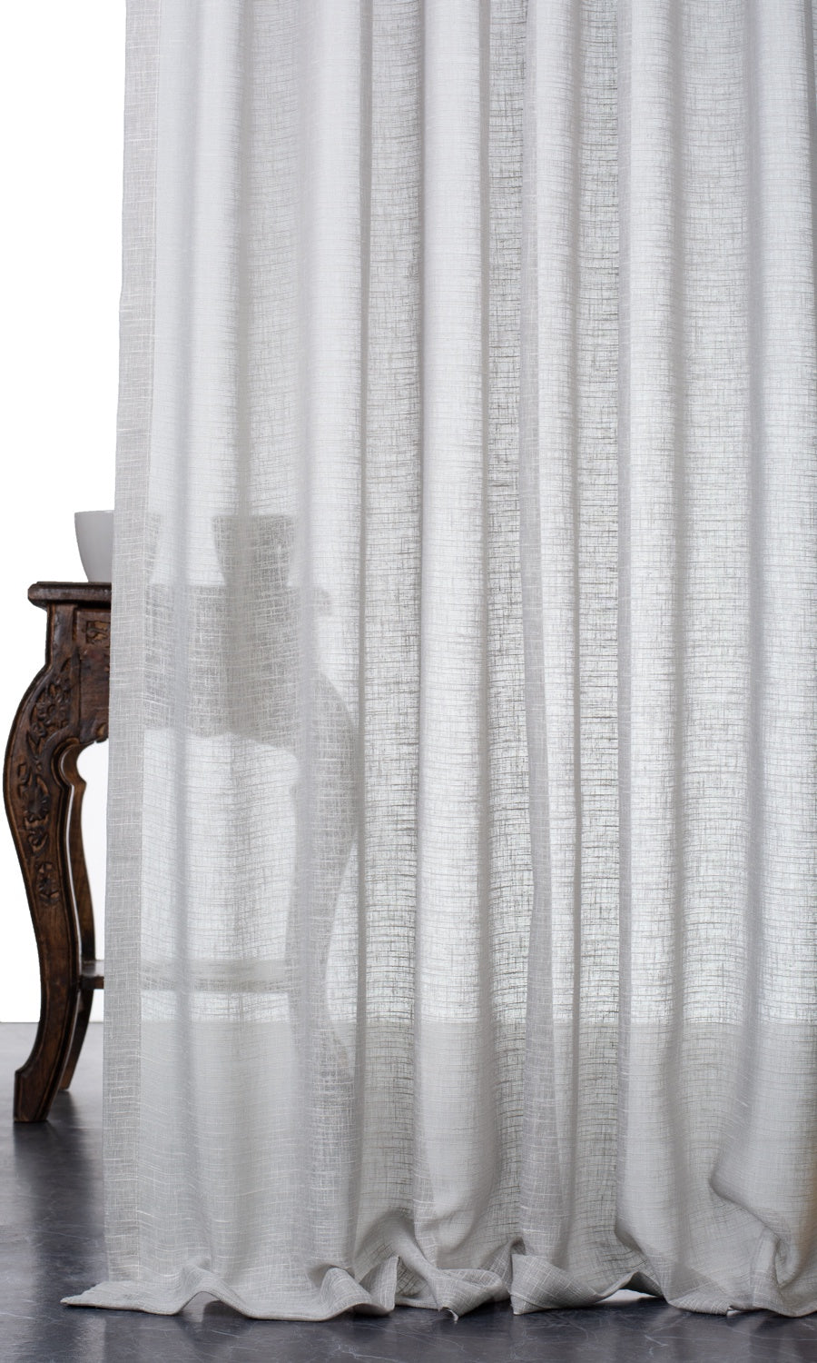 Plain Sheer Home Décor Fabric By the Yard (Silvery-Gray)
