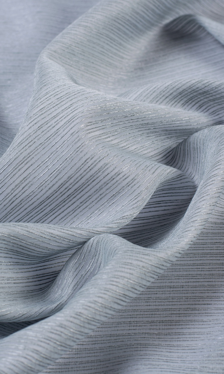 Striped Sheer Home Décor Fabric By the Yard (Periwinkle Gray)