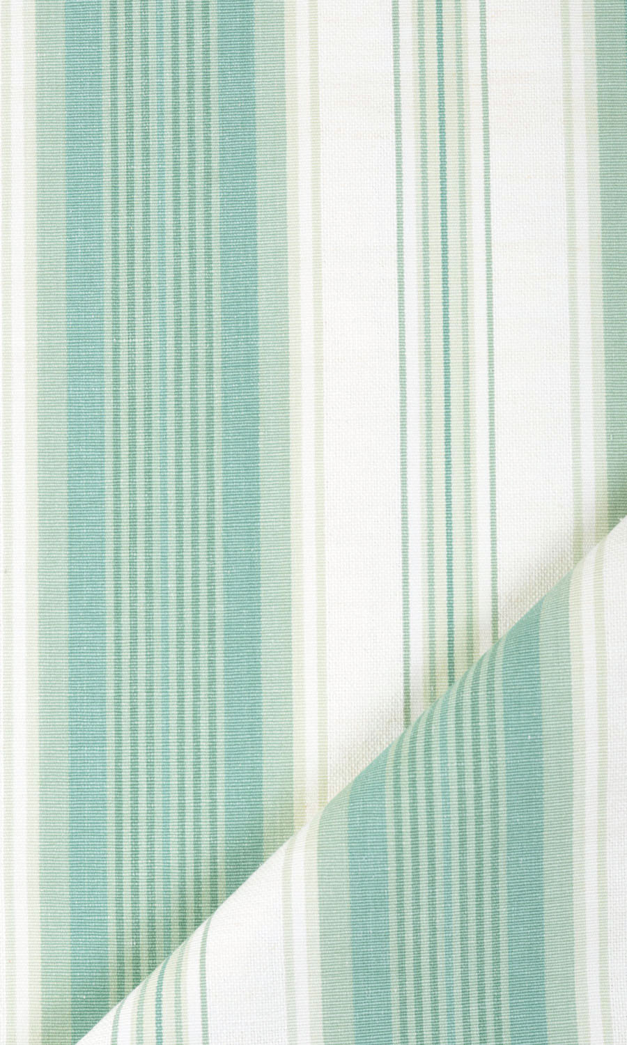 Striped Window Treatments Fabric By the Yard (Seafoam Green/ White)