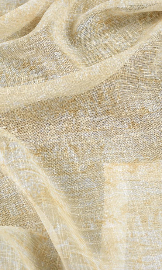 Textured Sheer Home Décor Fabric By the Yard (Honey Yellow/ Pale Orange)