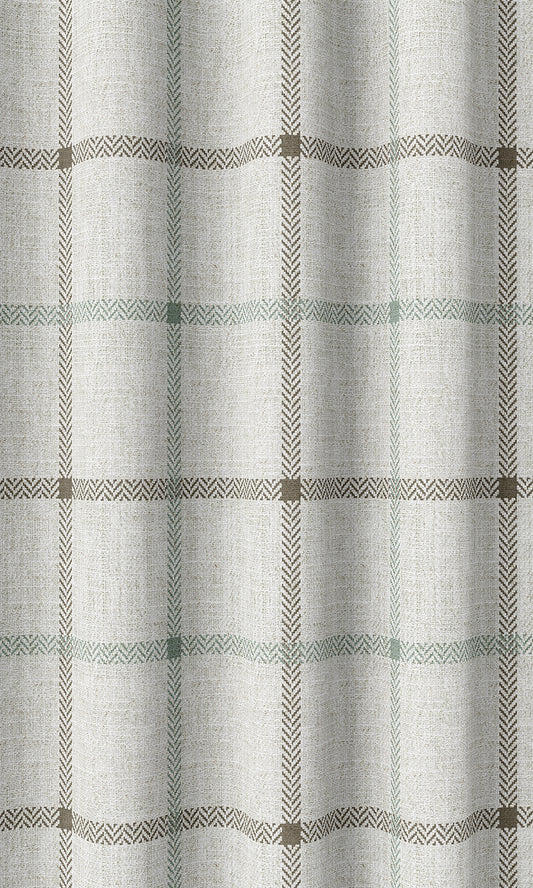 Check Patterned Home Décor Fabric By the Yard (Parchment White/ Blue)