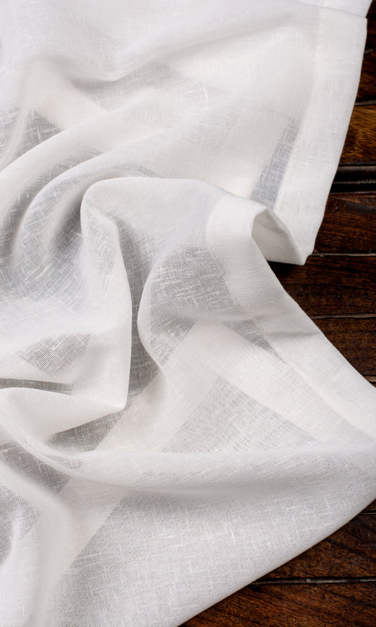 Textured Sheer Home Décor Fabric By the Yard (White)
