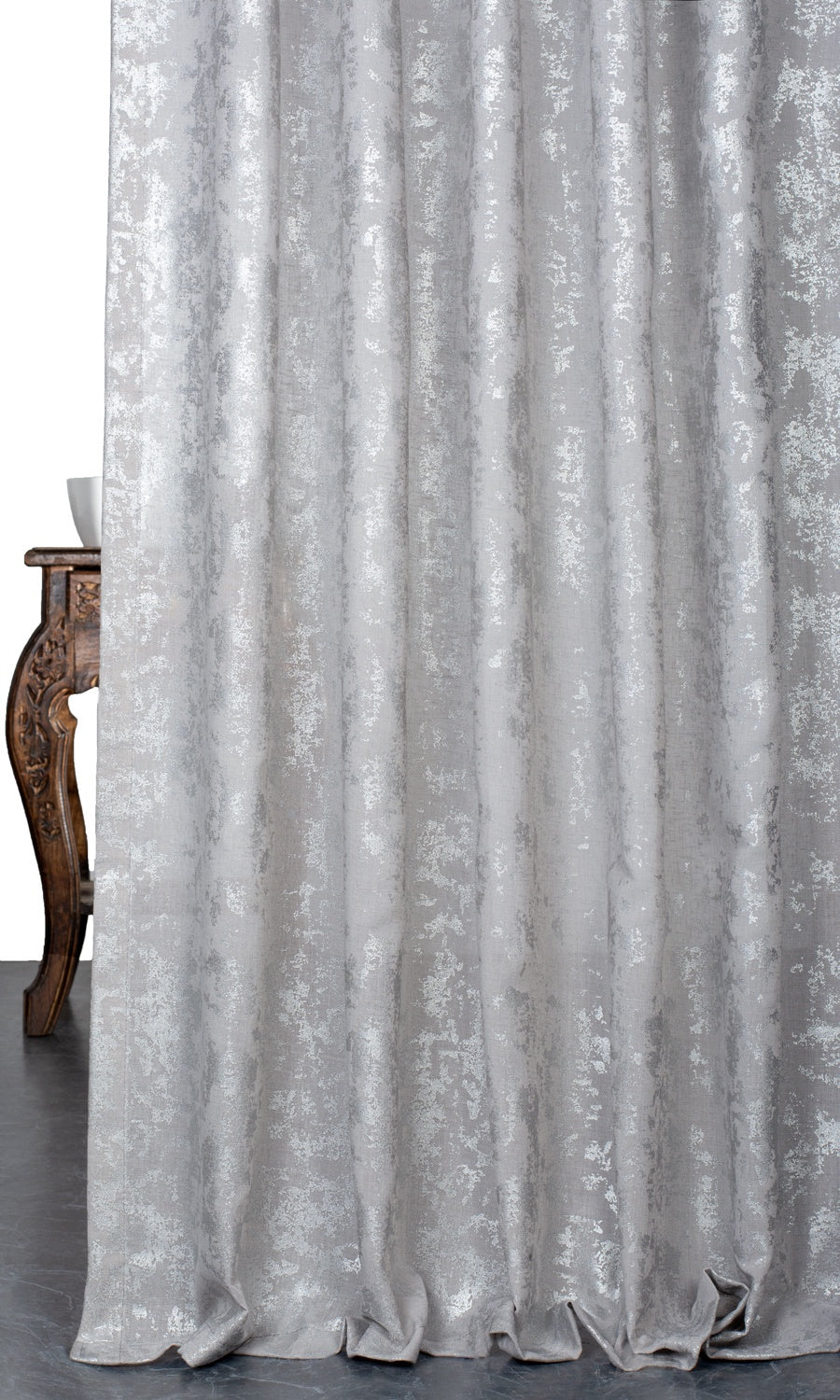 Metallic Accents Sheer Home Décor Fabric By the Yard (Gray)