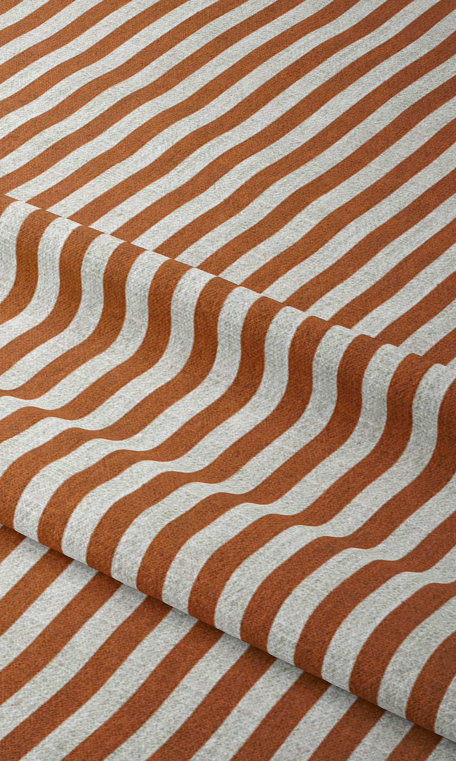 Modern Striped Window Treatments Fabric By the Yard (Burnt Orange/ White)