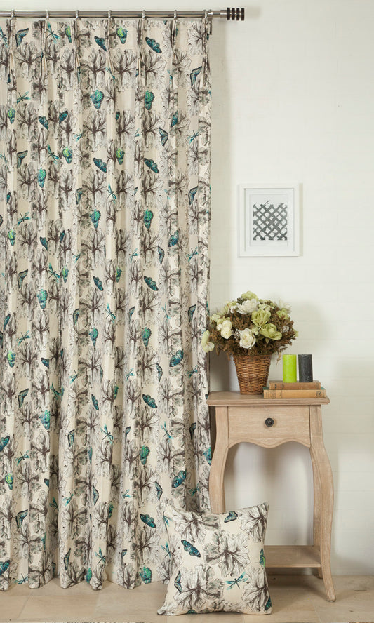 Butterfly Print Cotton Home Décor Fabric Sample (Blue)