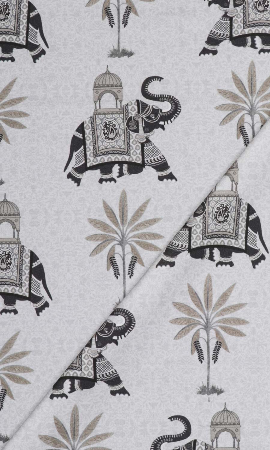 Cotton Printed Free Fabric Material Sample (Grey)