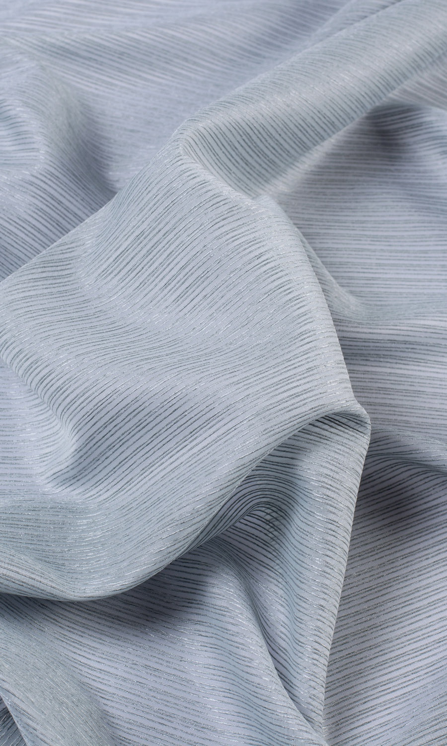 Striped Sheer Window Treatments Fabric Sample (Periwinkle Gray)