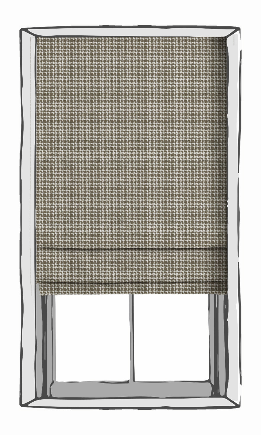 Checkered Free Fabric Material Sample (Cedar Brown/ White)