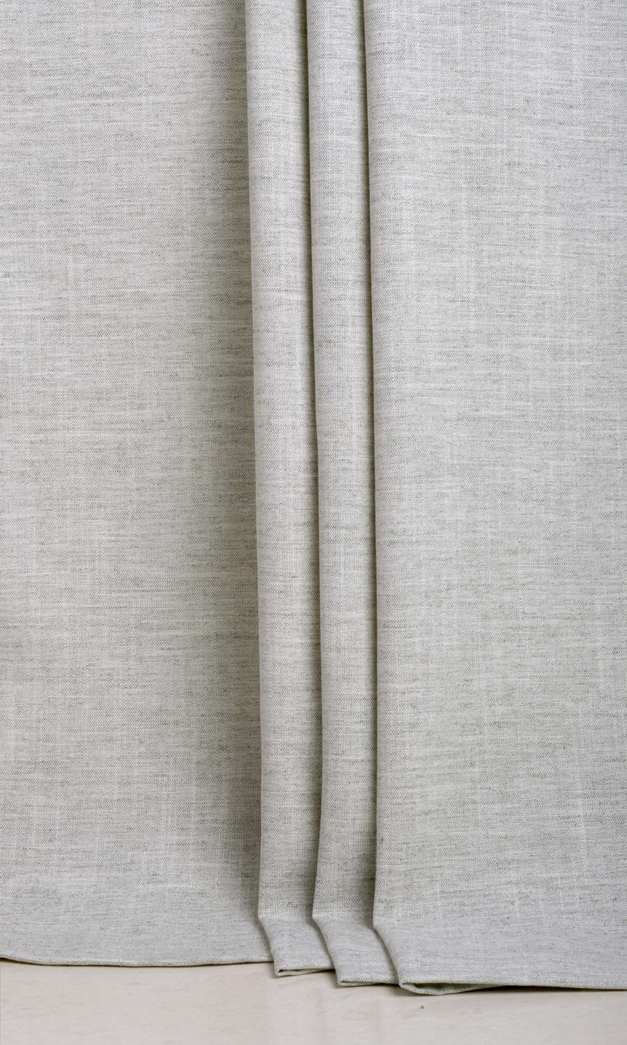 Plain Linen Textured Fabric By the Yard for Curtains & Drapes (Smoke White)