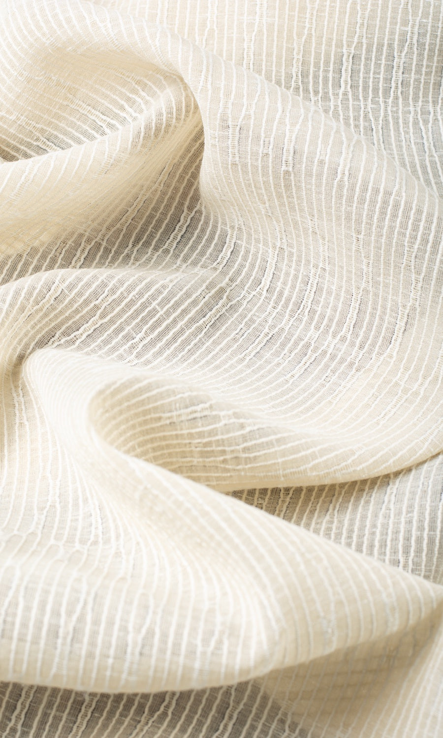 Textured Sheer Fabric Sample for Curtains & Drapes (Ivory-Beige)