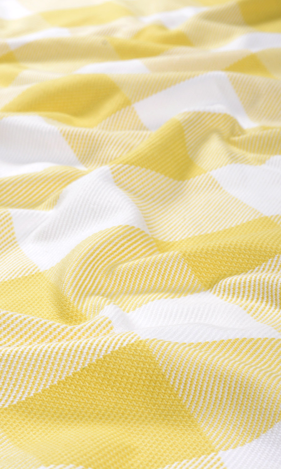 Buffalo Check Window Treatments Fabric By the Yard (Lemon Yellow/ White)