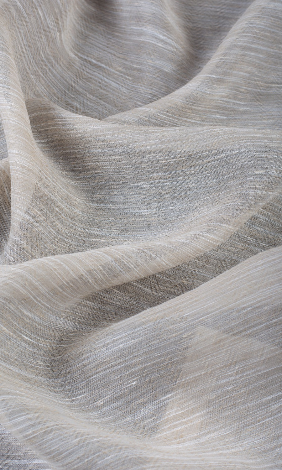 Textured Sheer Home Textile Fabric Material By the Yard (Greige/ Cream)