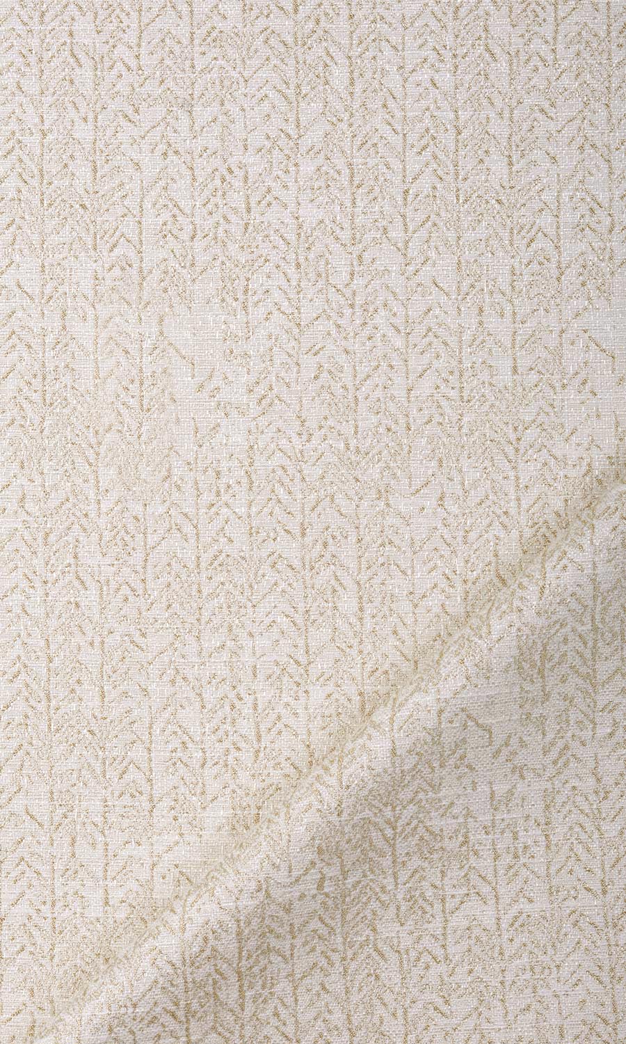 Herringbone Print Home Textile Fabric Material Sample (Off White/ Pale Beige)