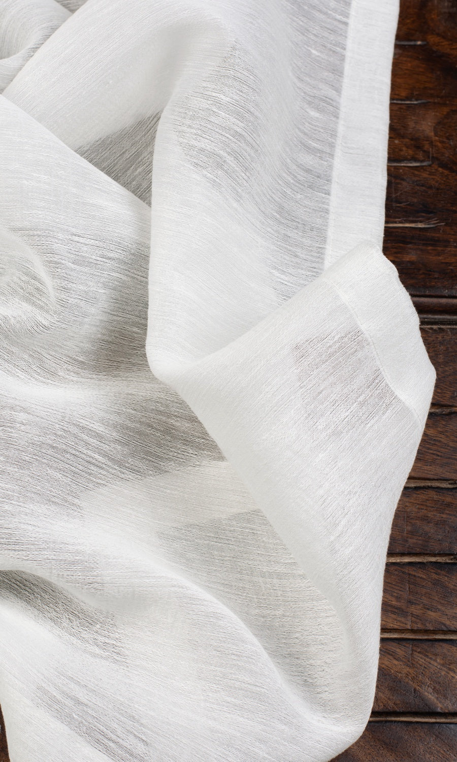 Plain Sheer Window Treatments Fabric By the Yard (White)