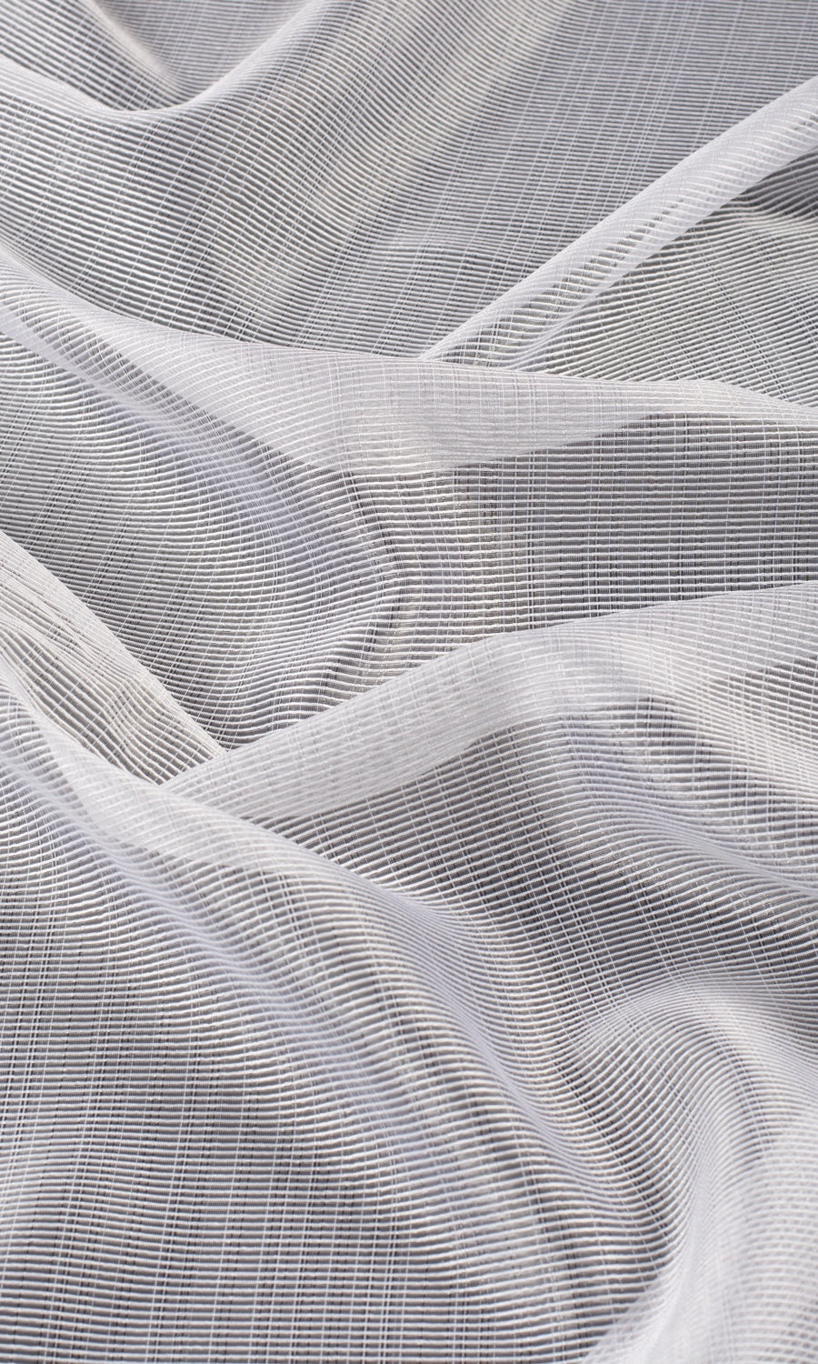 Textured Sheer Fabric Material By the Yard (White)
