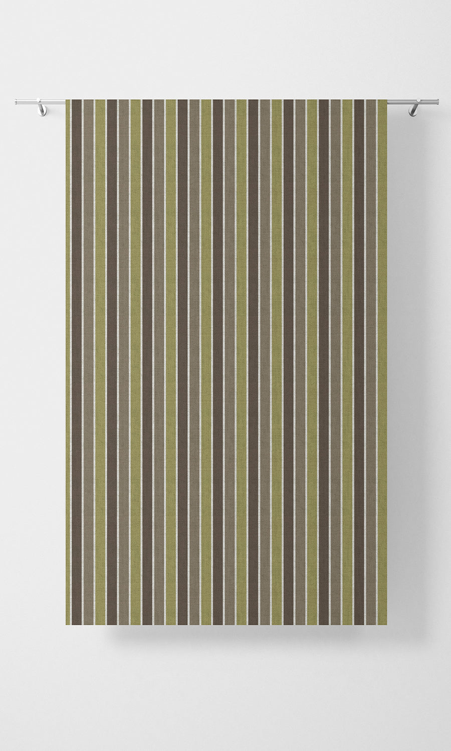 Modern Striped Home Textile Fabric Material By the Metre (Green/ Brown)