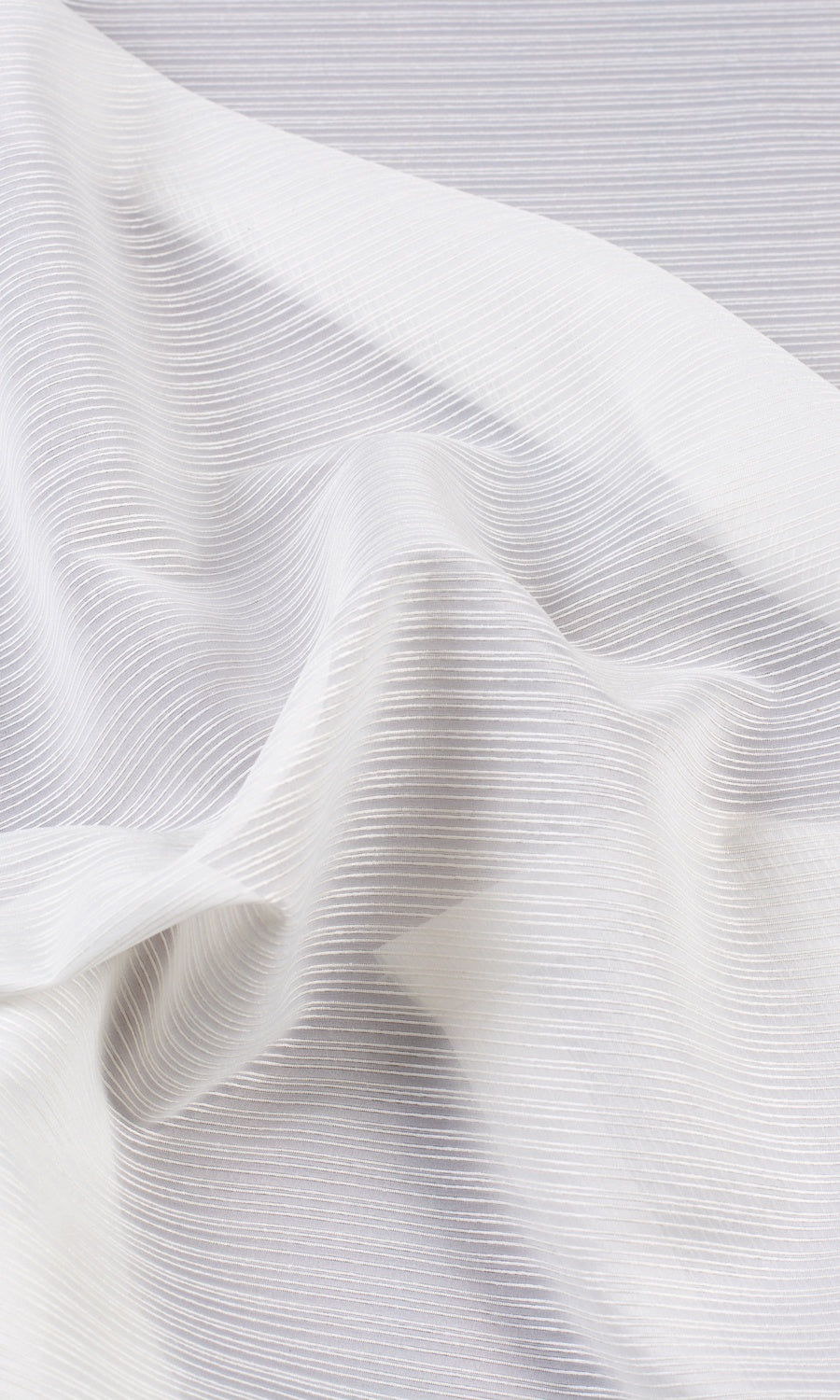Striped Sheer Fabric Sample for Curtains & Drapes (Chiffon White)