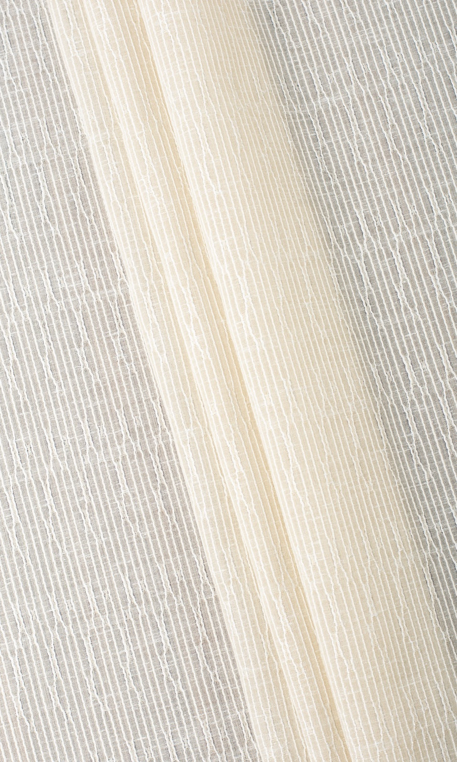 Textured Sheer Window Treatments Fabric By the Yard (Ivory-Beige)