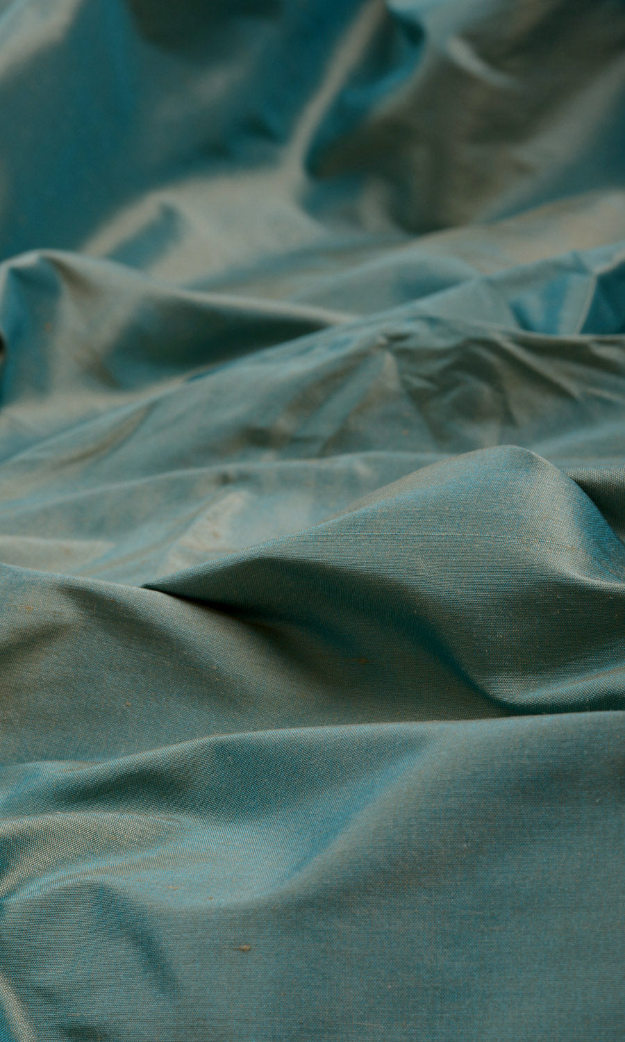 Shantung Silk Home Textile Fabric Material Sample (Turquoise Blue)