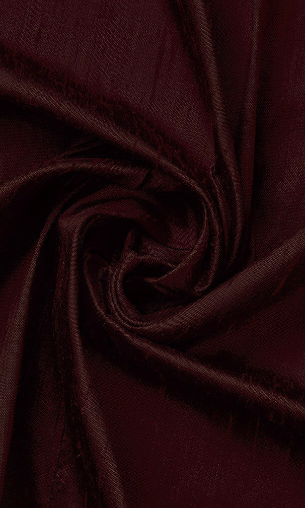 Pure Silk Home Décor Fabric By the Yard (Burgundy Red)