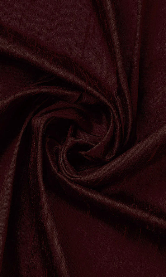 Pure Silk Home Décor Fabric By the Yard (Burgundy Red)