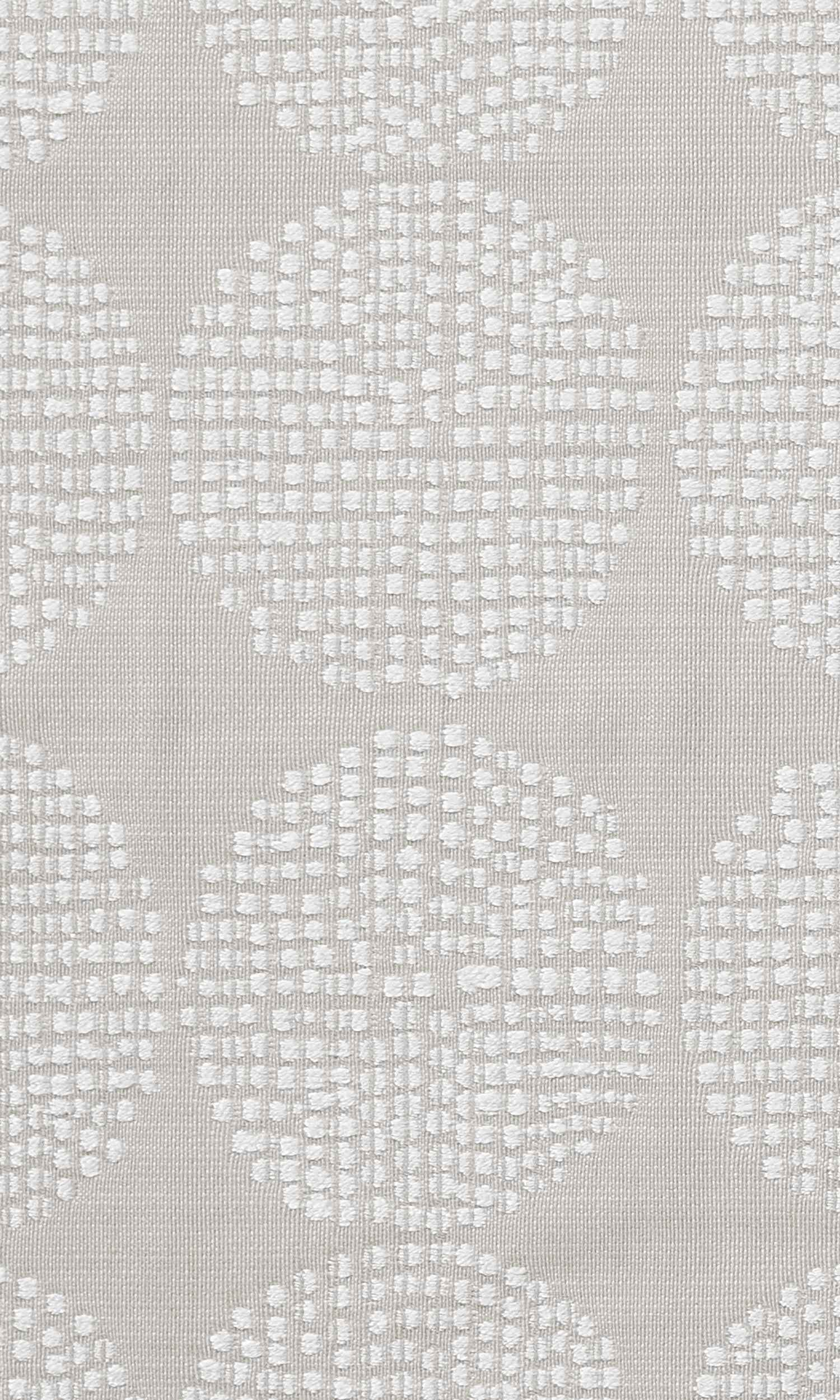 Geometric Embroidered Home Textile Fabric Material By the Yard (White/ Gray)