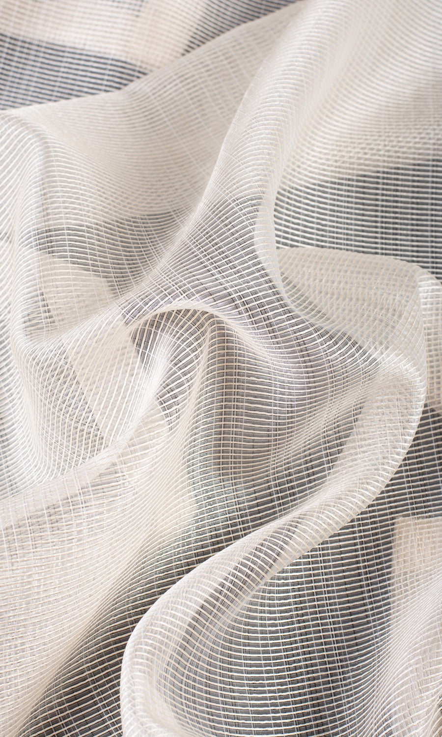 Textured Sheer Home Décor Fabric By the Yard (Ivory/ Pale Beige)