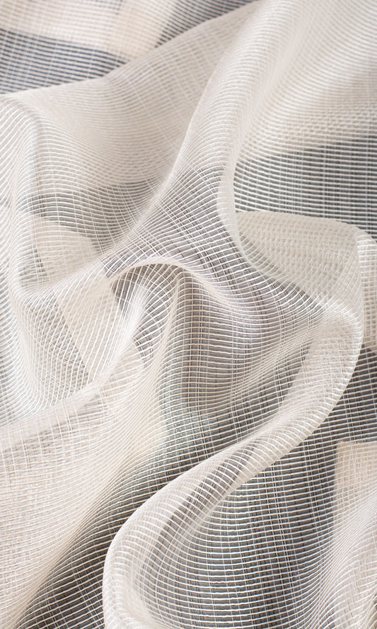 Textured Sheer Home Décor Fabric By the Yard (Ivory/ Pale Beige)