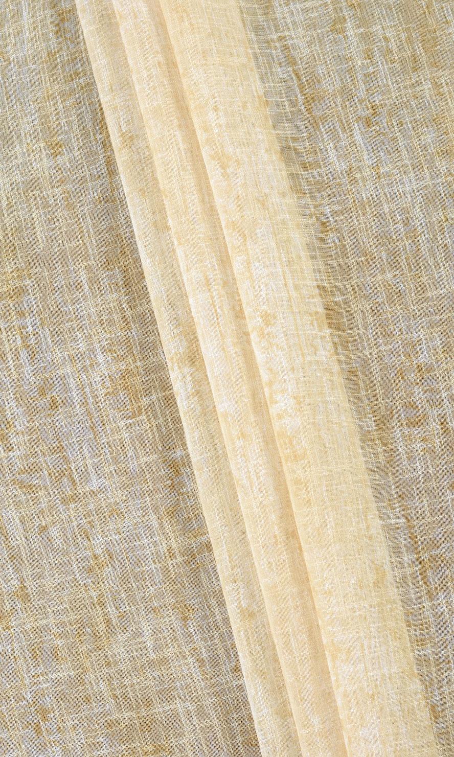 Textured Sheer Fabric Material By the Yard (Honey Yellow/ Pale Orange)