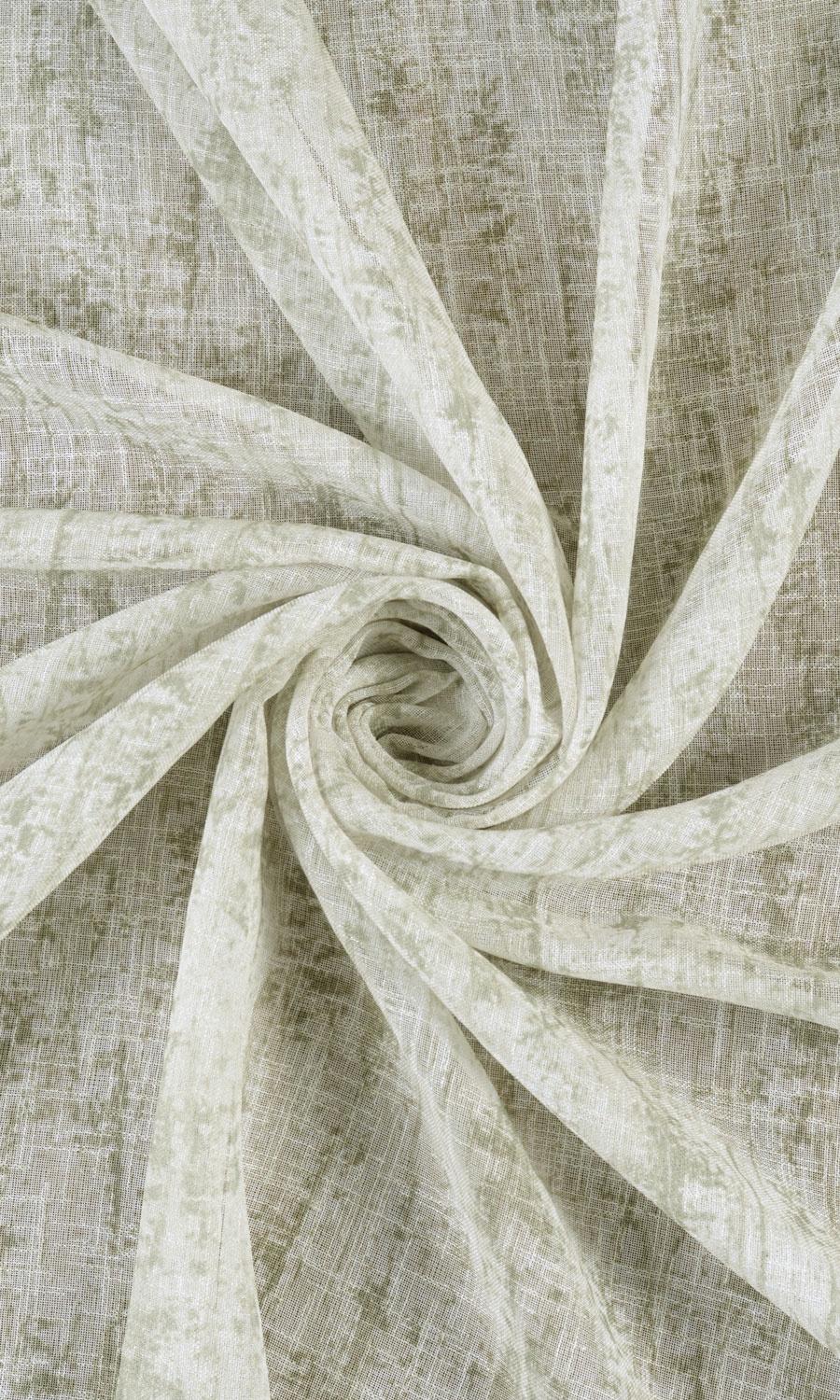 Textured Sheer Home Textile Fabric Material Sample (Green)