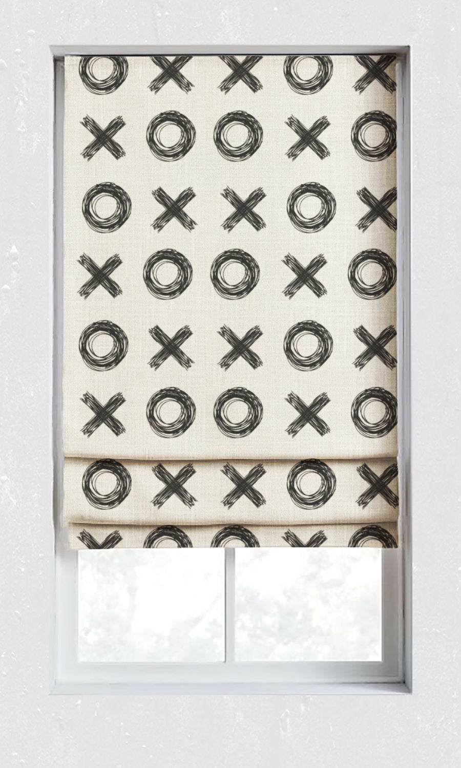 Print Window Treatments Fabric Sample (Black/ Milky White)
