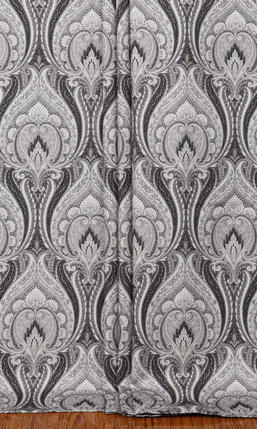 Floral Damask Home Textile Fabric Material By the Yard (Grey/ Charcoal)