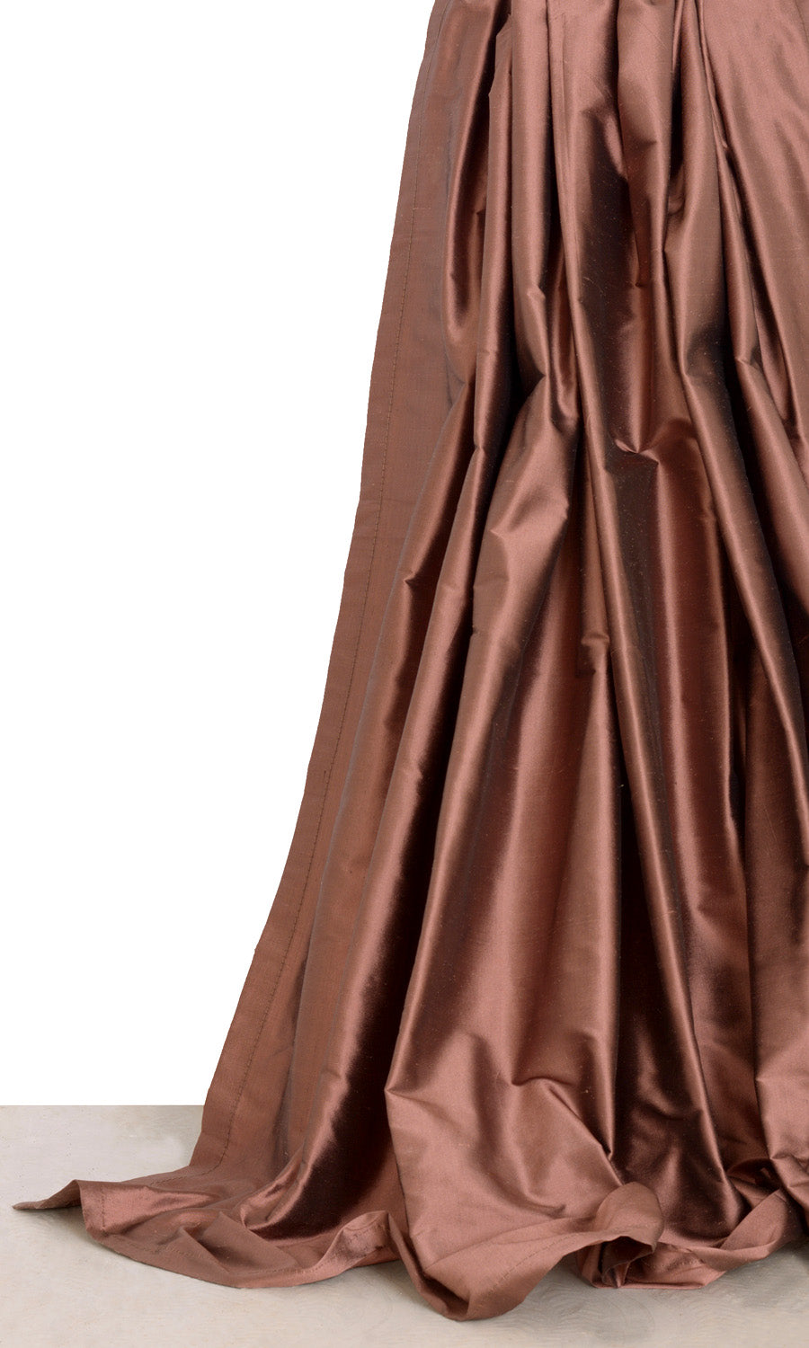 Shantung Silk Window Treatments Fabric By the Yard (Cognac Red/ Brown)