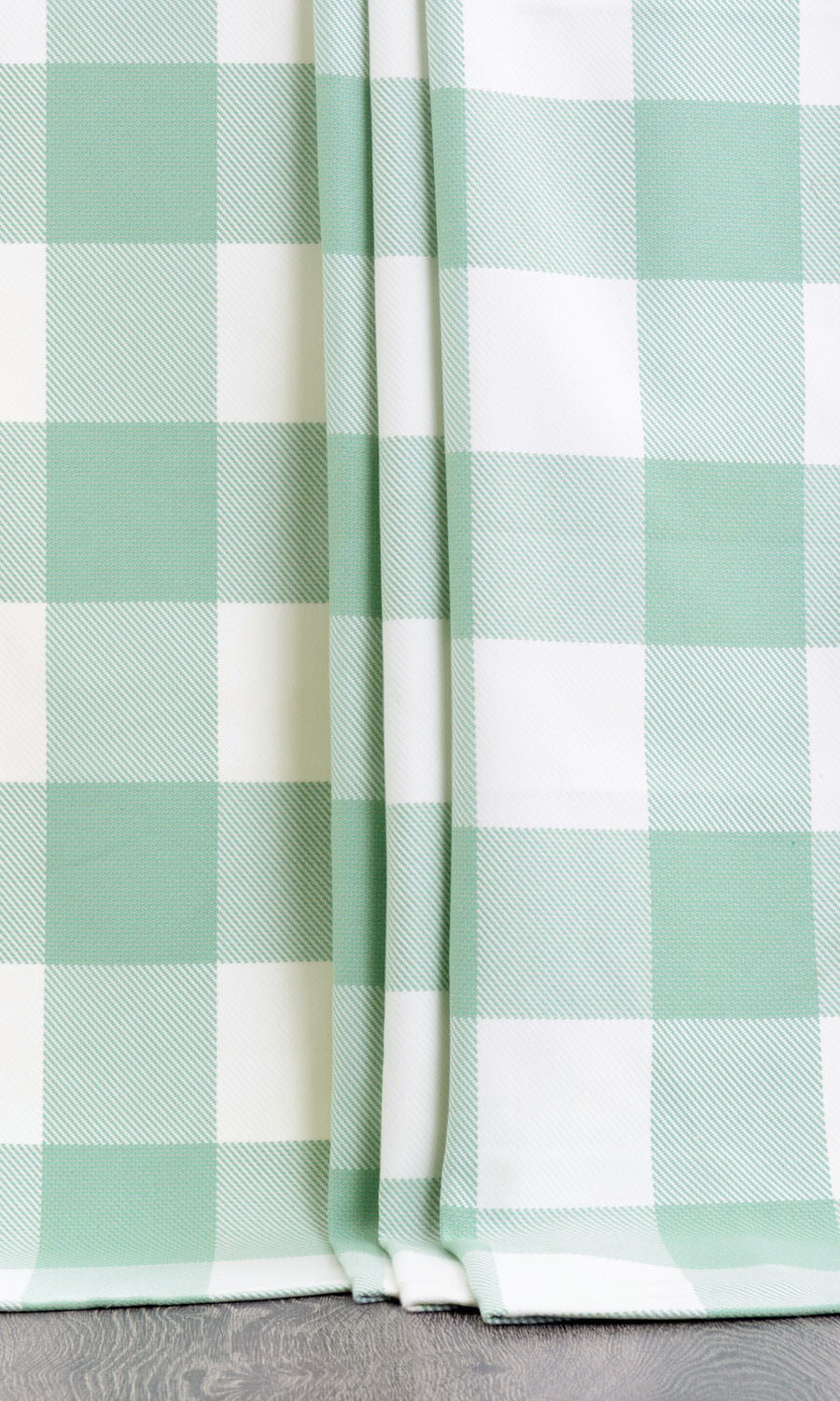 Buffalo Check Fabric By the Yard for Curtains & Drapes (Aqua Blue/ Foam White)