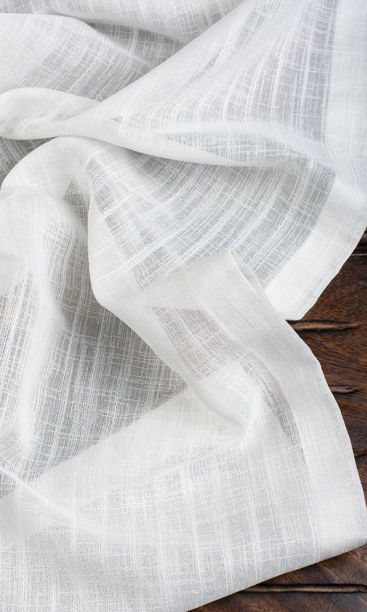 Plain Sheer Home Décor Fabric By the Yard (White)