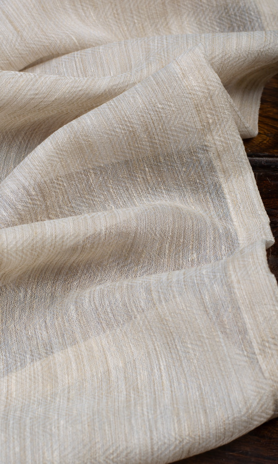 Textured Sheer Home Décor Fabric By the Yard (Ivory Beige)
