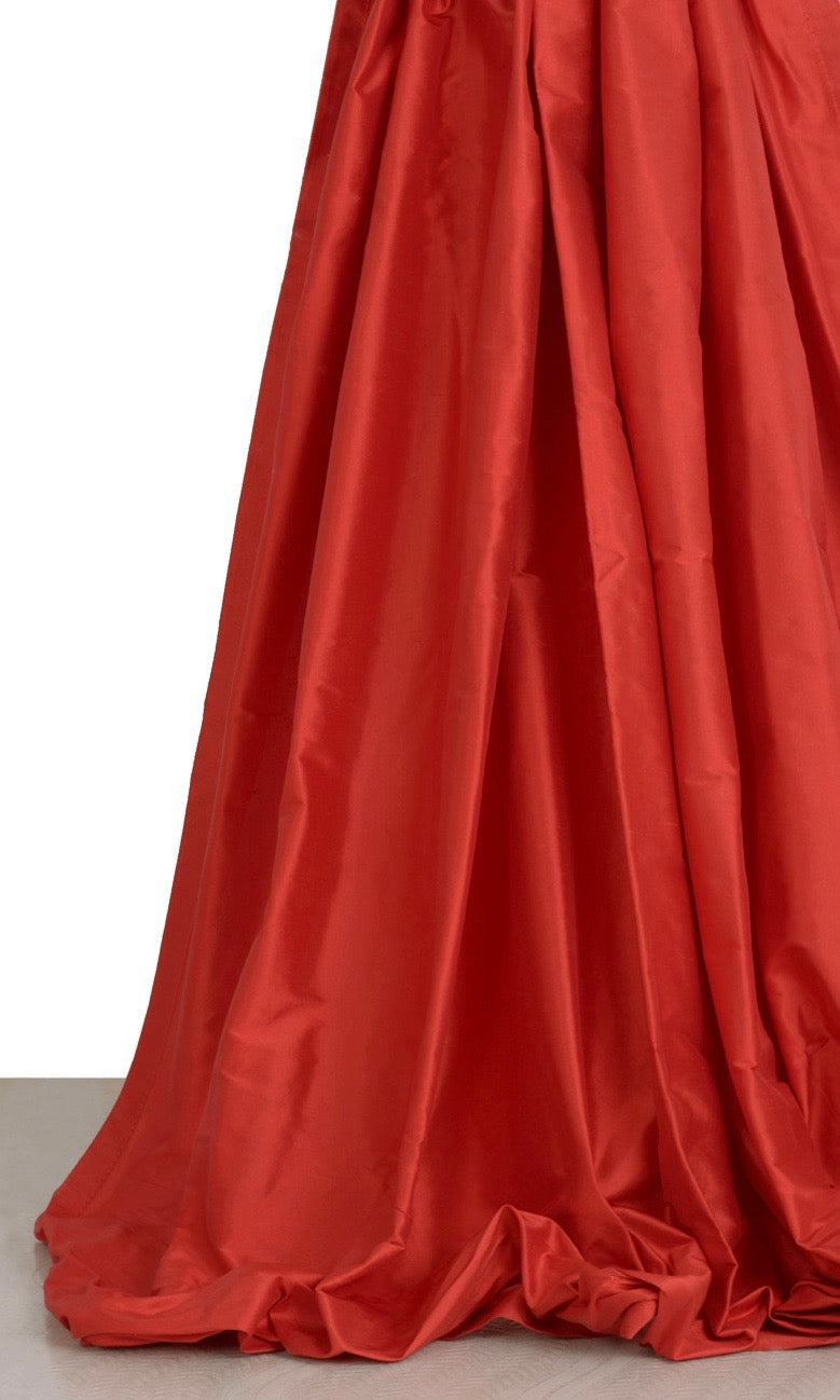 Shantung Silk Window Treatments Fabric Sample (Red)