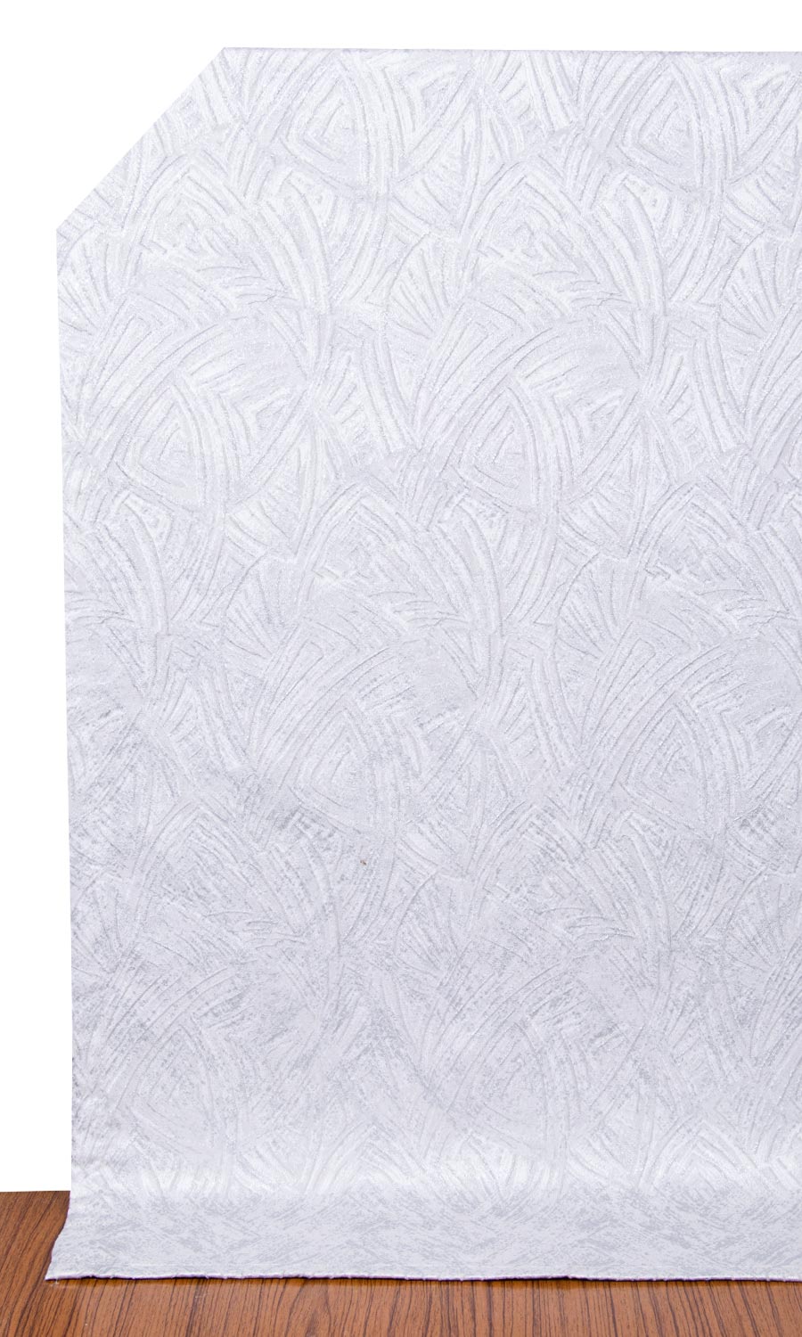 Self-Patterned Poly-Cotton Window Treatments Fabric By the Yard (White)