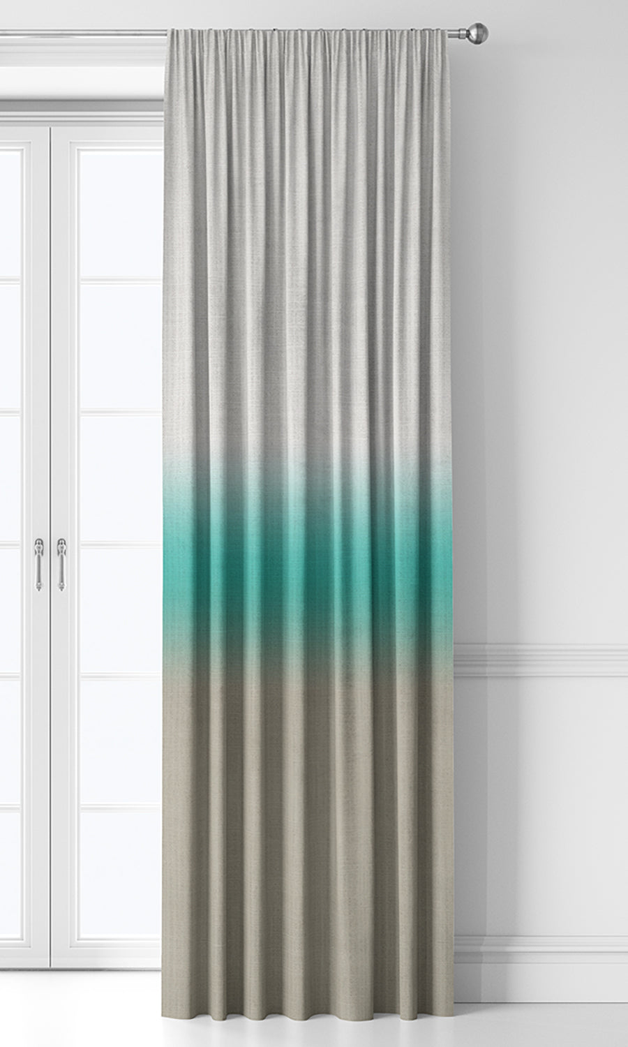 3-Tone Ombre Home Décor Fabric By the Yard (Turquoise Blue/ Beige)